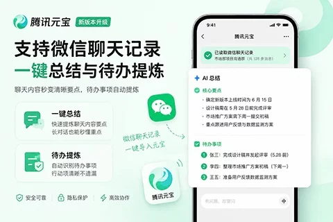 腾讯元宝接入微信聊天总结！群聊信息到任务更快落地-创客网络