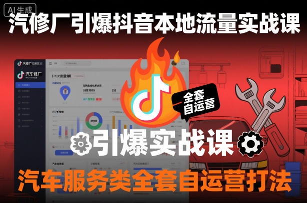 汽修厂引爆抖音本地流量实战课全套自运营打法-创客网络