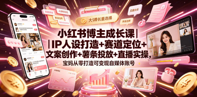 小红书博主成长课IP零打造可变现自媒体账号-创客网络